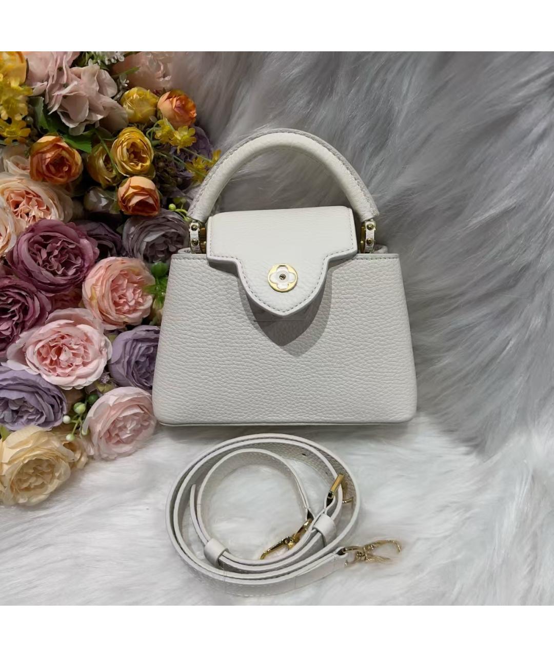 LOUIS VUITTON Белая кожаная сумка через плечо, фото 2
