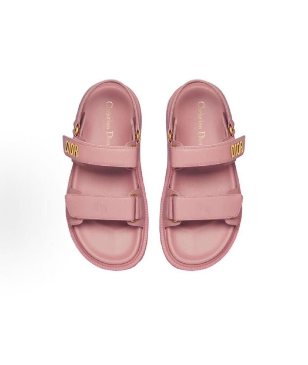 CHRISTIAN DIOR Розовые кожаные сандалии, фото 2