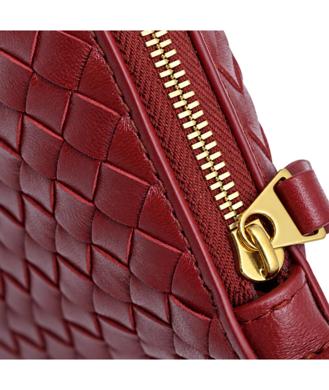 BOTTEGA VENETA Красная кожаная сумка через плечо, фото 4
