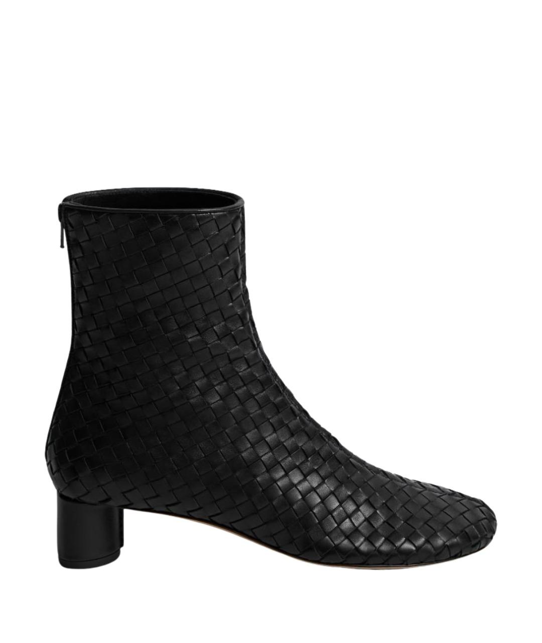 BOTTEGA VENETA Черные кожаные ботильоны, фото 1