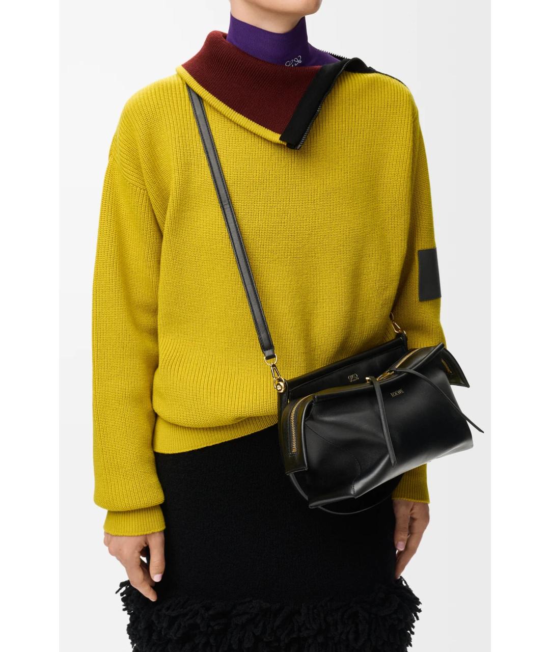 LOEWE Черная кожаная сумка через плечо, фото 4