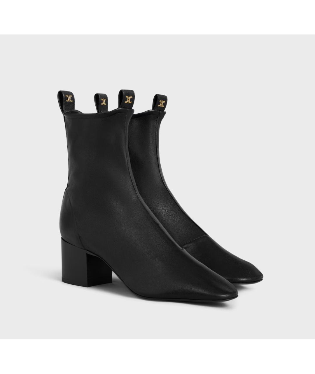 CELINE Черные кожаные ботильоны, фото 2