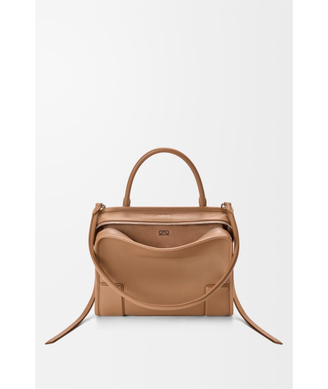 LOEWE Бежевая кожаная сумка через плечо, фото 5