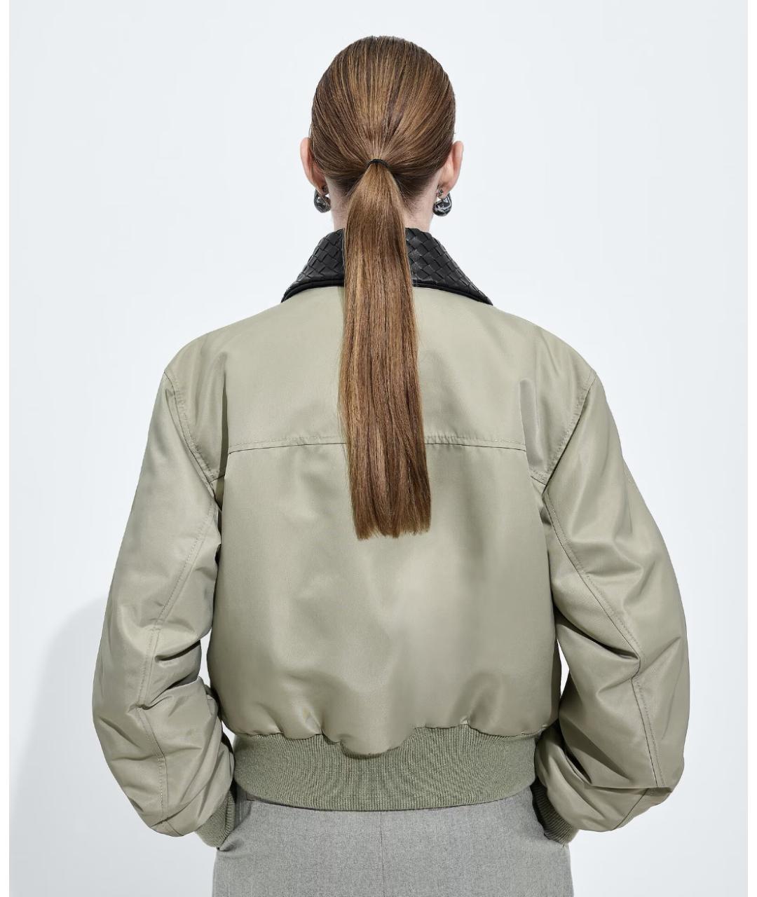 BOTTEGA VENETA Зеленая полиэстеровая куртка, фото 4