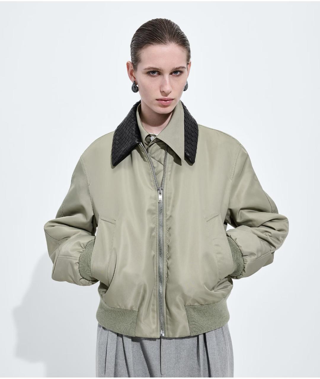 BOTTEGA VENETA Зеленая полиэстеровая куртка, фото 2