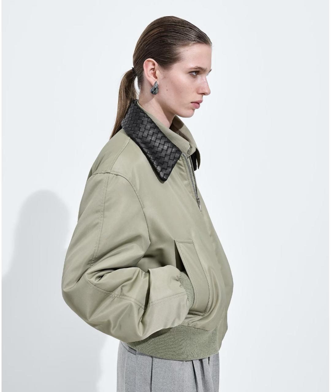 BOTTEGA VENETA Зеленая полиэстеровая куртка, фото 3