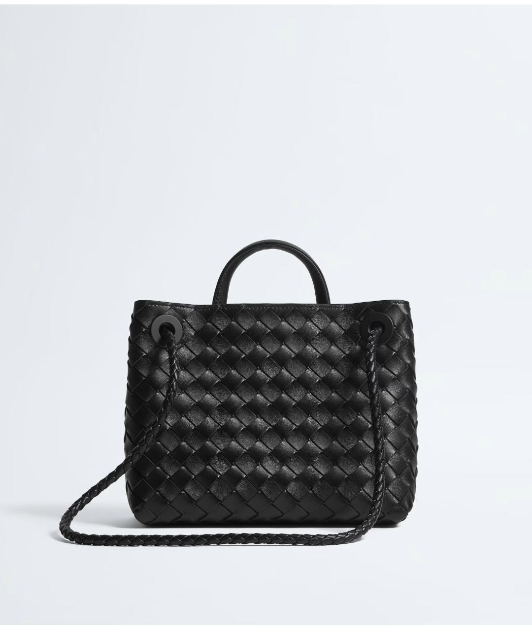 BOTTEGA VENETA Черная кожаная сумка с короткими ручками, фото 5