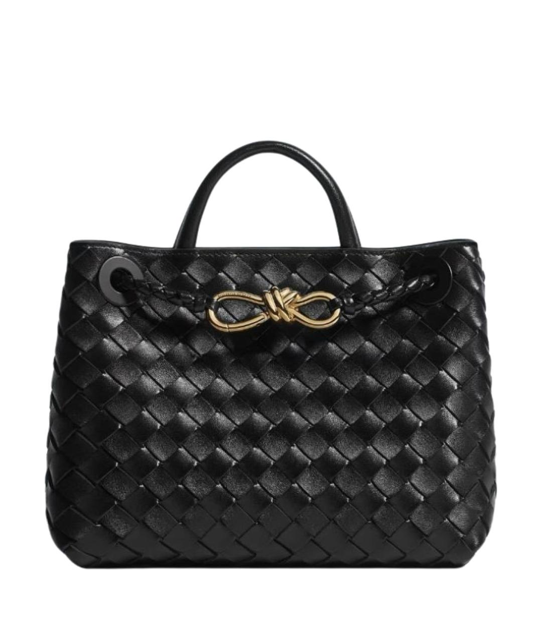 BOTTEGA VENETA Черная кожаная сумка с короткими ручками, фото 1