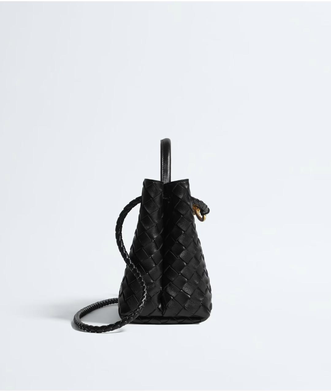 BOTTEGA VENETA Черная кожаная сумка с короткими ручками, фото 4