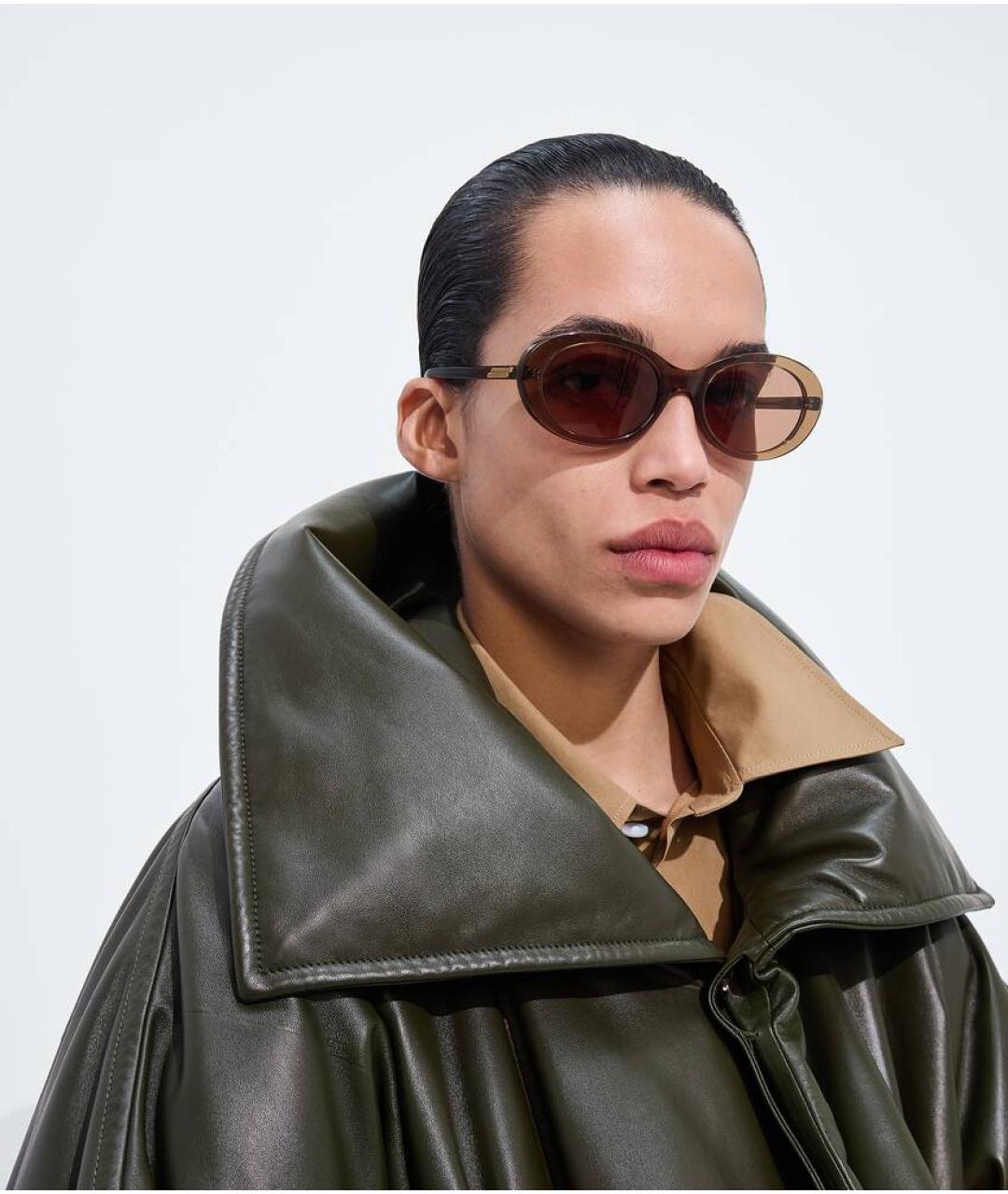 BOTTEGA VENETA Коричневые солнцезащитные очки, фото 4