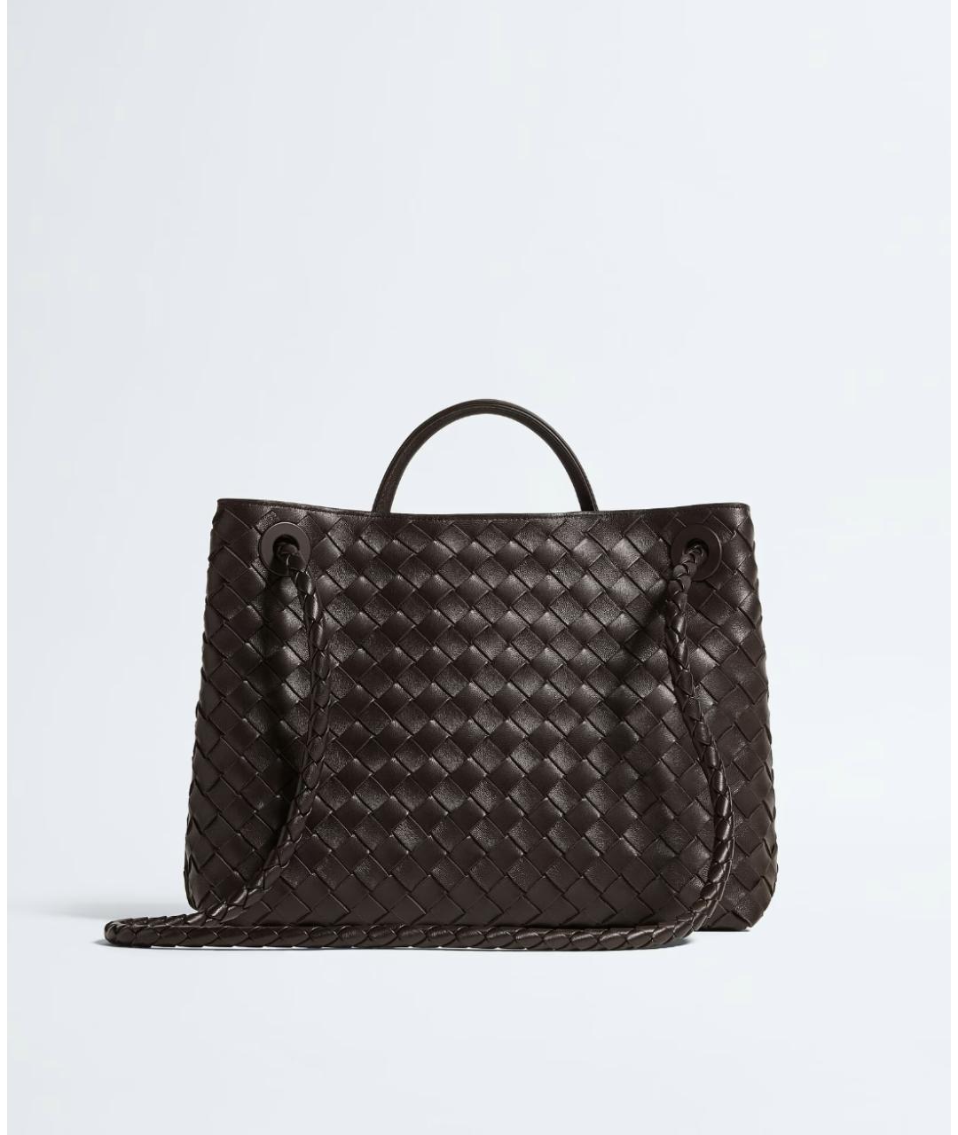 BOTTEGA VENETA Коричневая кожаная сумка с короткими ручками, фото 5