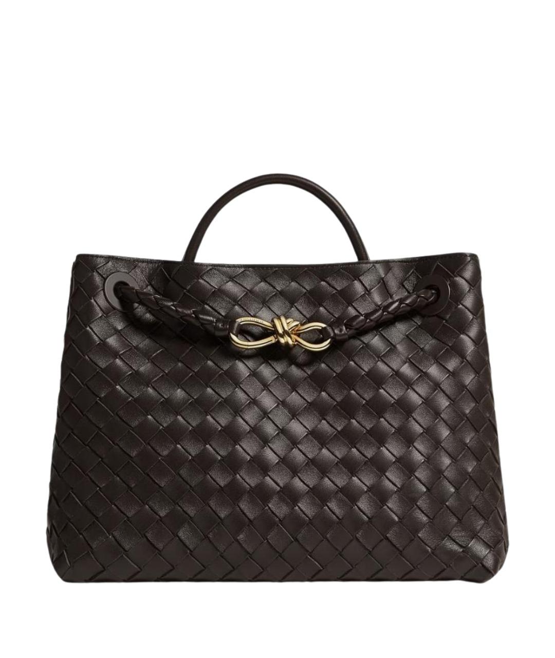 BOTTEGA VENETA Коричневая кожаная сумка с короткими ручками, фото 1