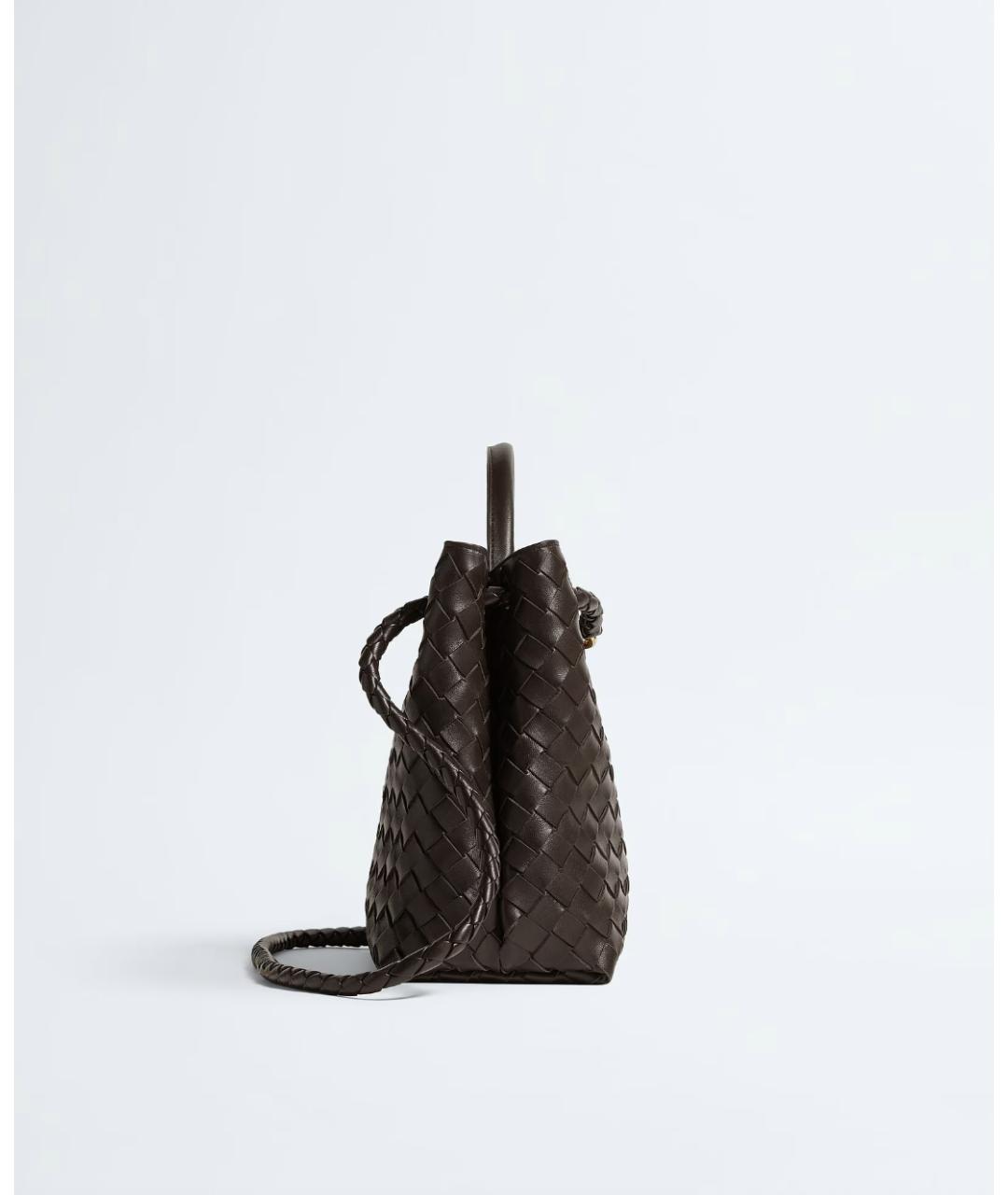 BOTTEGA VENETA Коричневая кожаная сумка с короткими ручками, фото 4