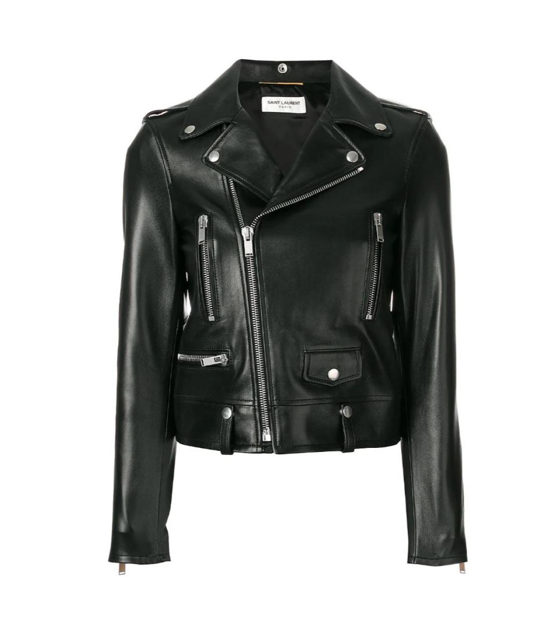 SAINT LAURENT Черная кожаная куртка, фото 1