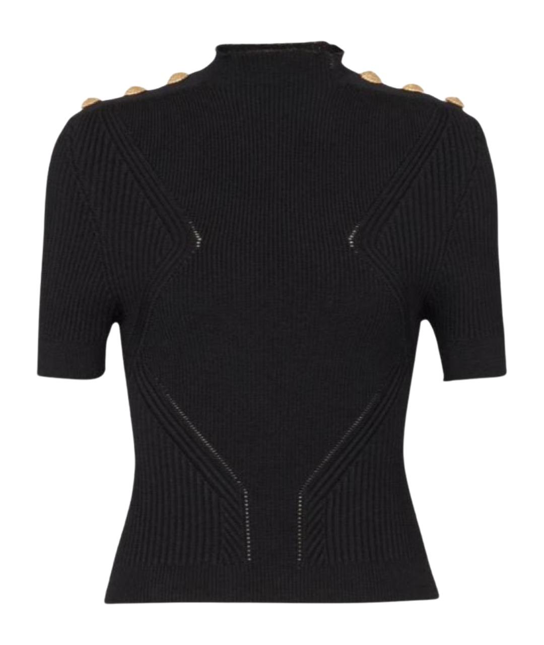 BALMAIN Черный хлопковый джемпер / свитер, фото 1