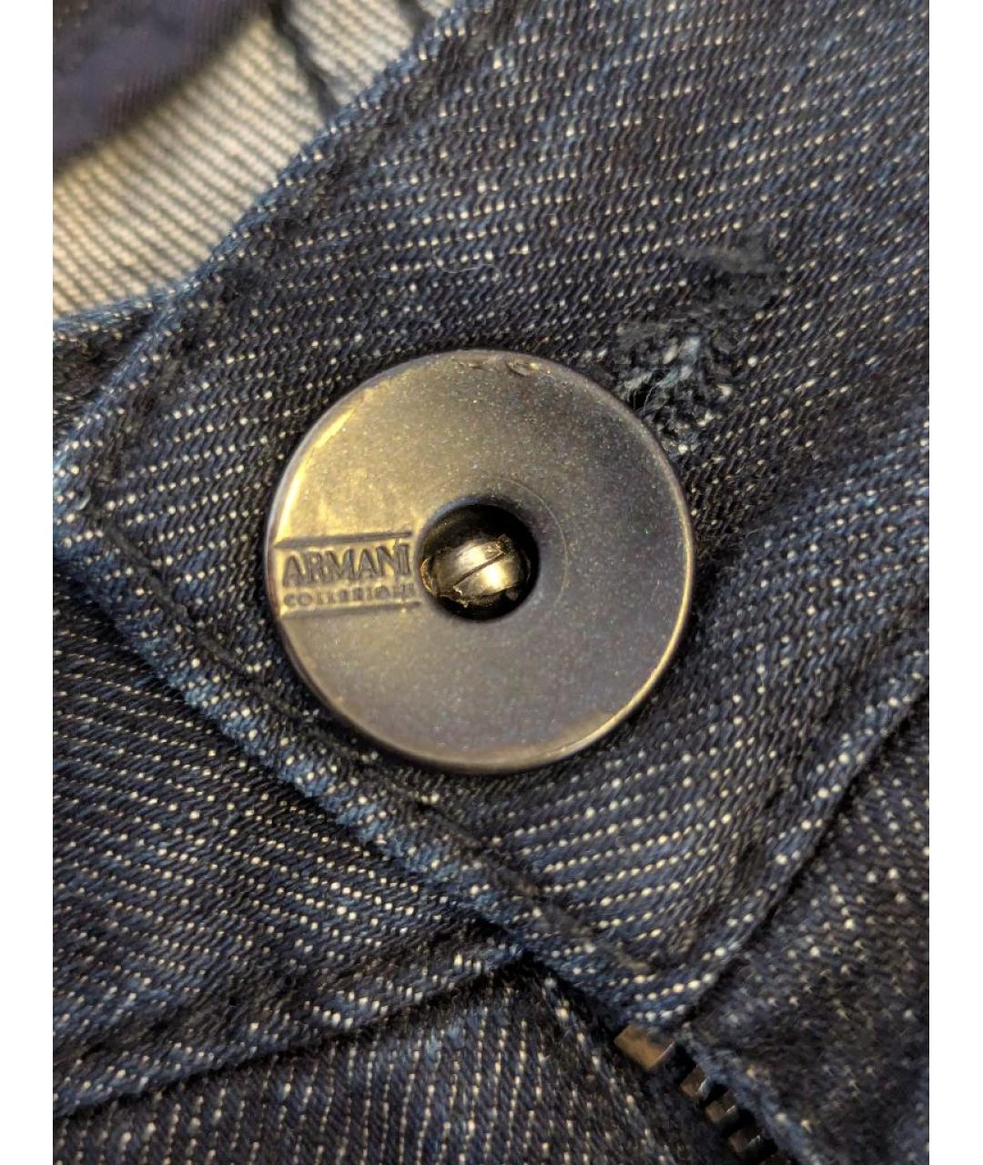 ARMANI COLLEZIONI Темно-синие хлопко-эластановые джинсы скинни, фото 9