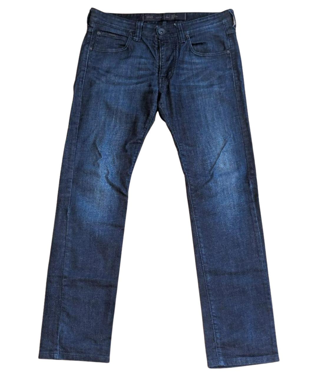 ARMANI COLLEZIONI Темно-синие хлопко-эластановые джинсы скинни, фото 1