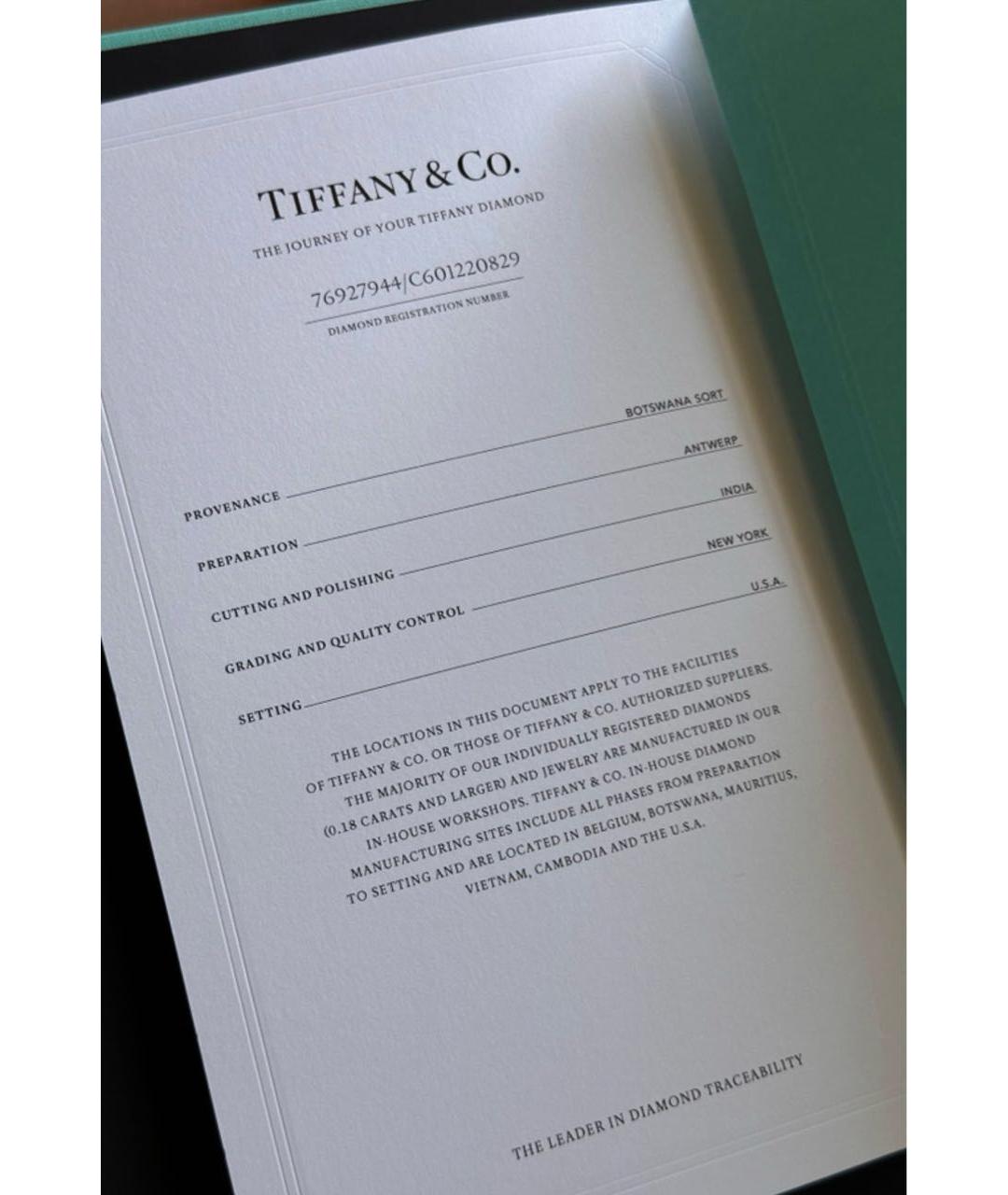 TIFFANY&CO Белое платиновое кольцо, фото 5