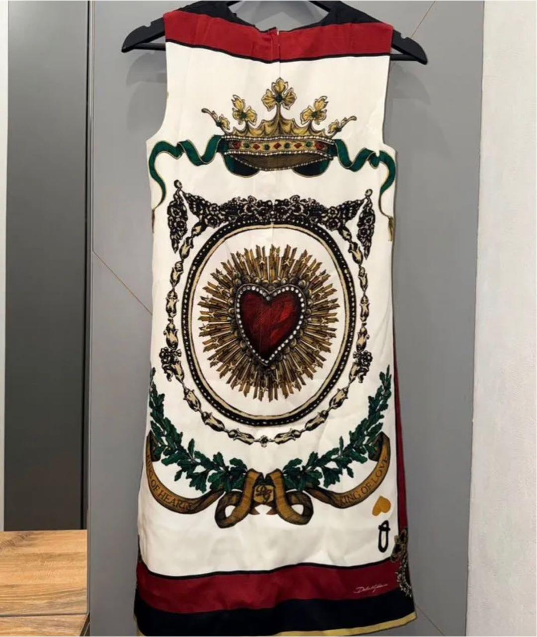 DOLCE&GABBANA Мульти шелковое коктейльное платье, фото 6
