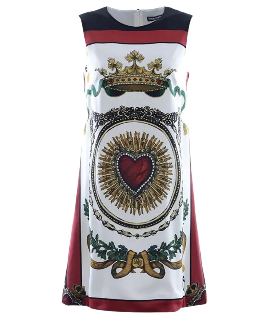 DOLCE&GABBANA Мульти шелковое коктейльное платье, фото 1