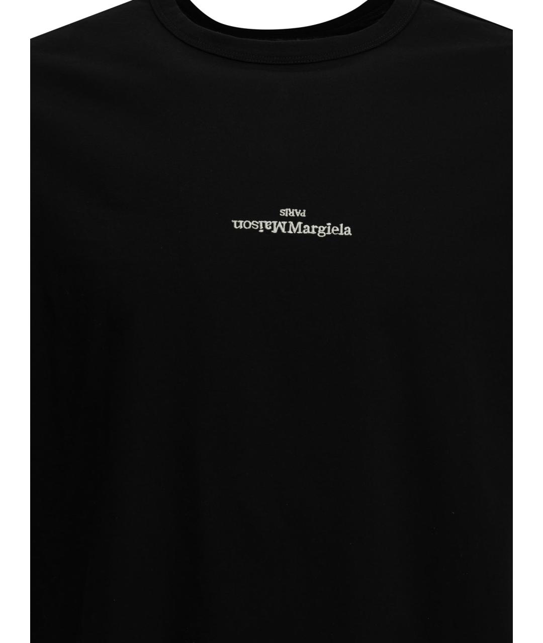 MAISON MARGIELA Черная хлопковая футболка, фото 3