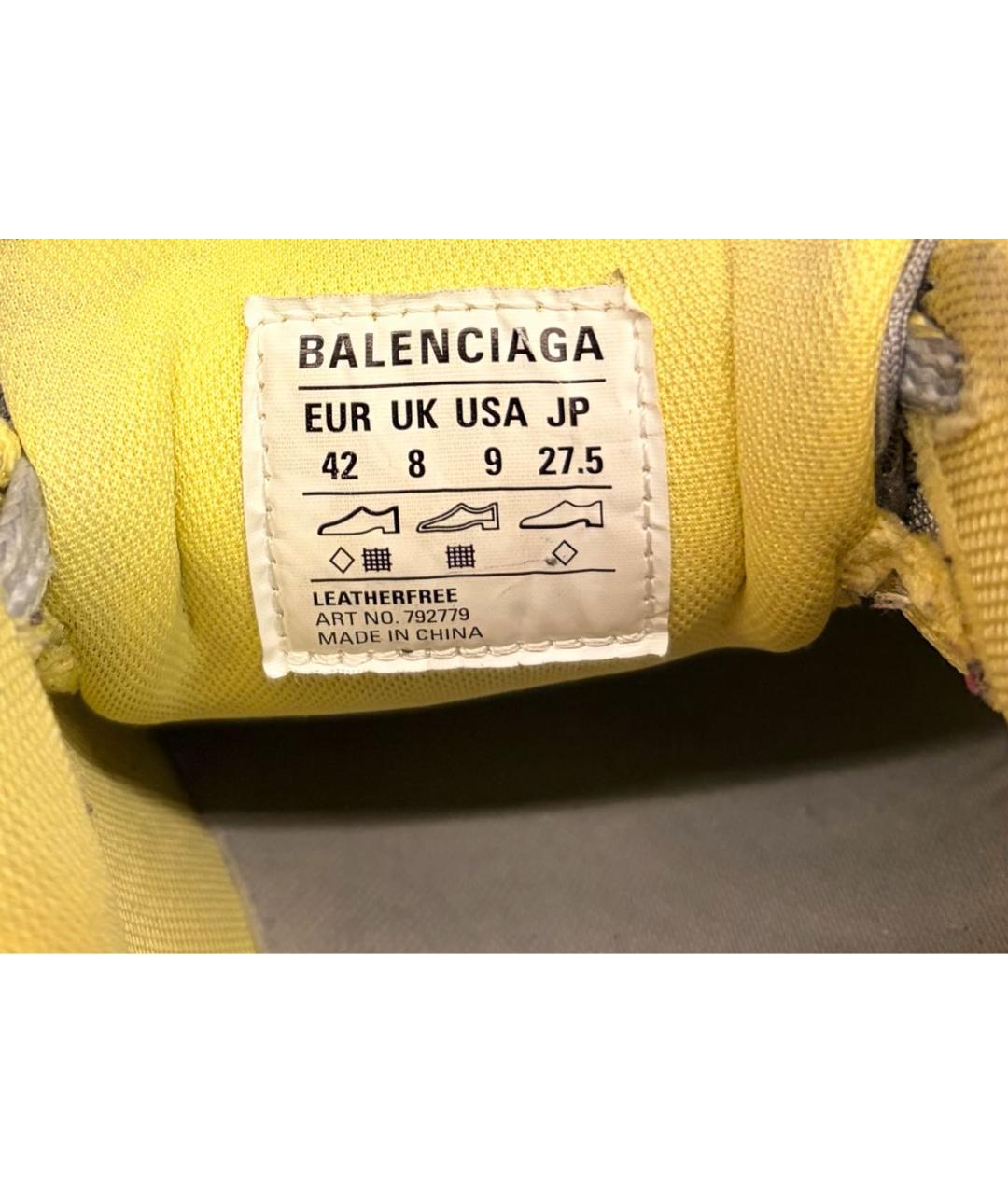 BALENCIAGA Желтые текстильные низкие кроссовки / кеды, фото 5