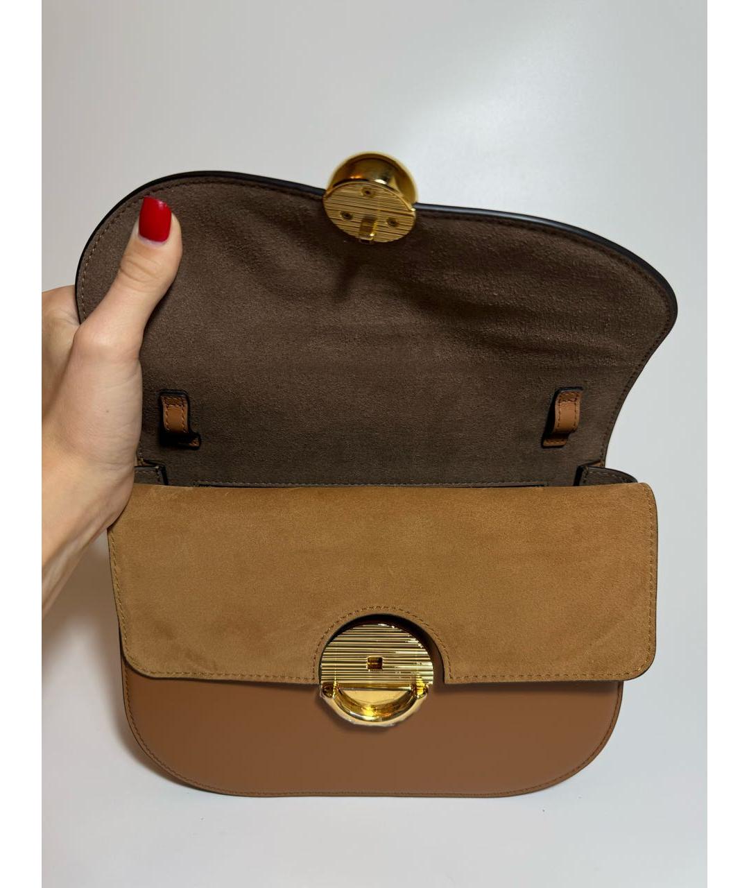 FURLA Коричневая кожаная сумка через плечо, фото 4