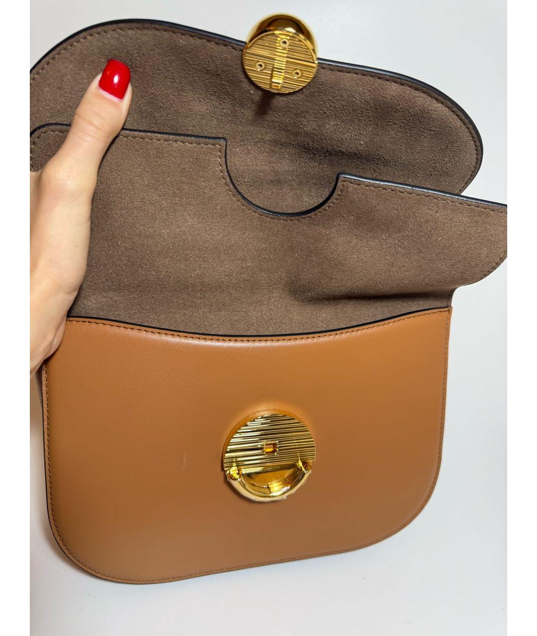 FURLA Коричневая кожаная сумка через плечо, фото 6