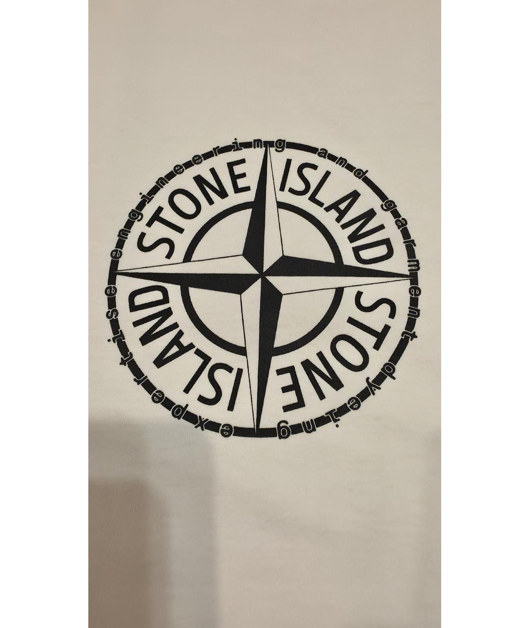 STONE ISLAND Белая хлопковая футболка, фото 5