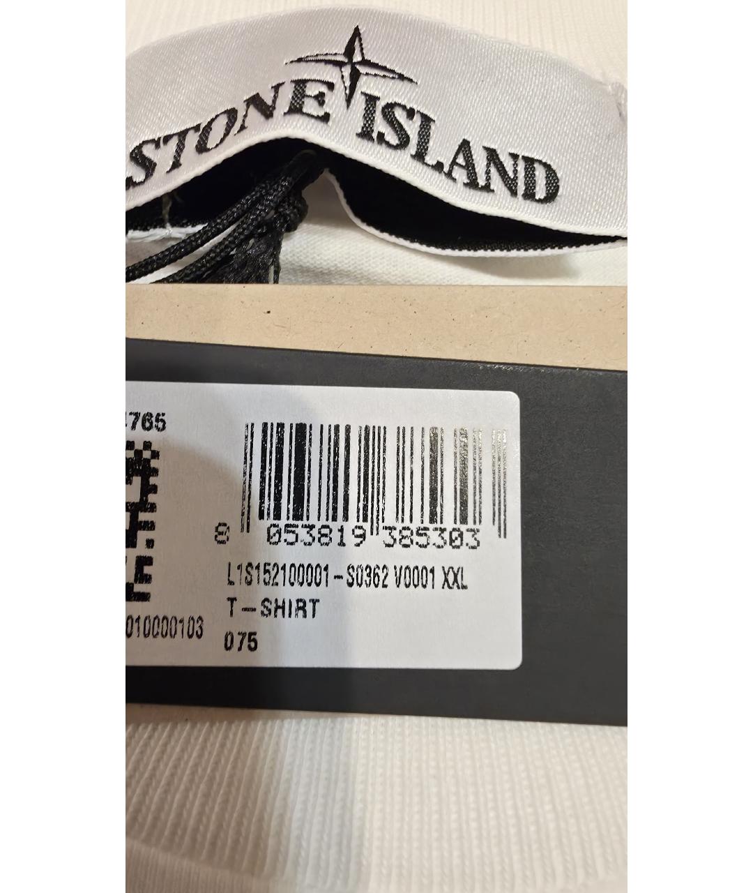 STONE ISLAND Белая хлопковая футболка, фото 8