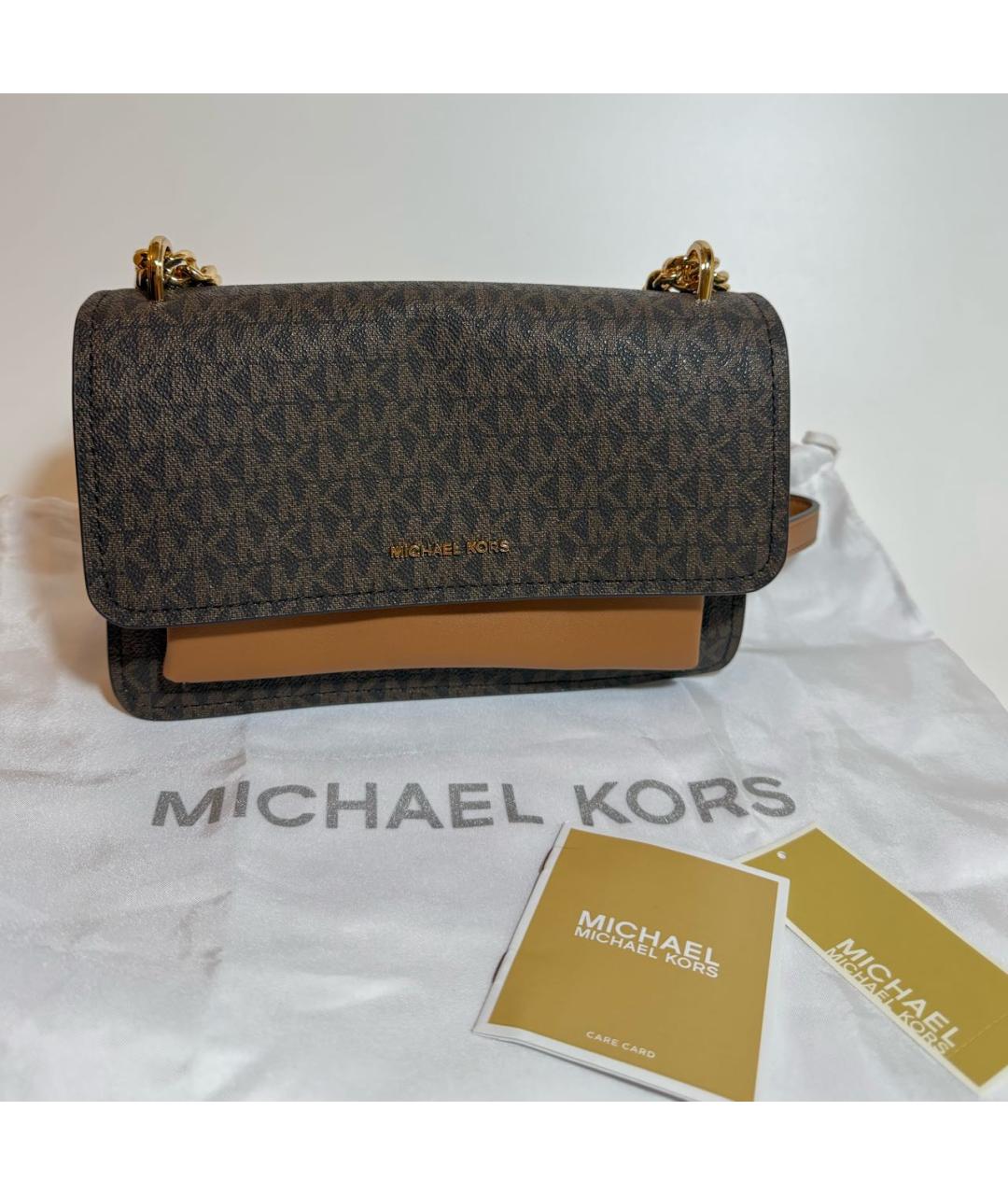 MICHAEL KORS Коричневая кожаная сумка через плечо, фото 5