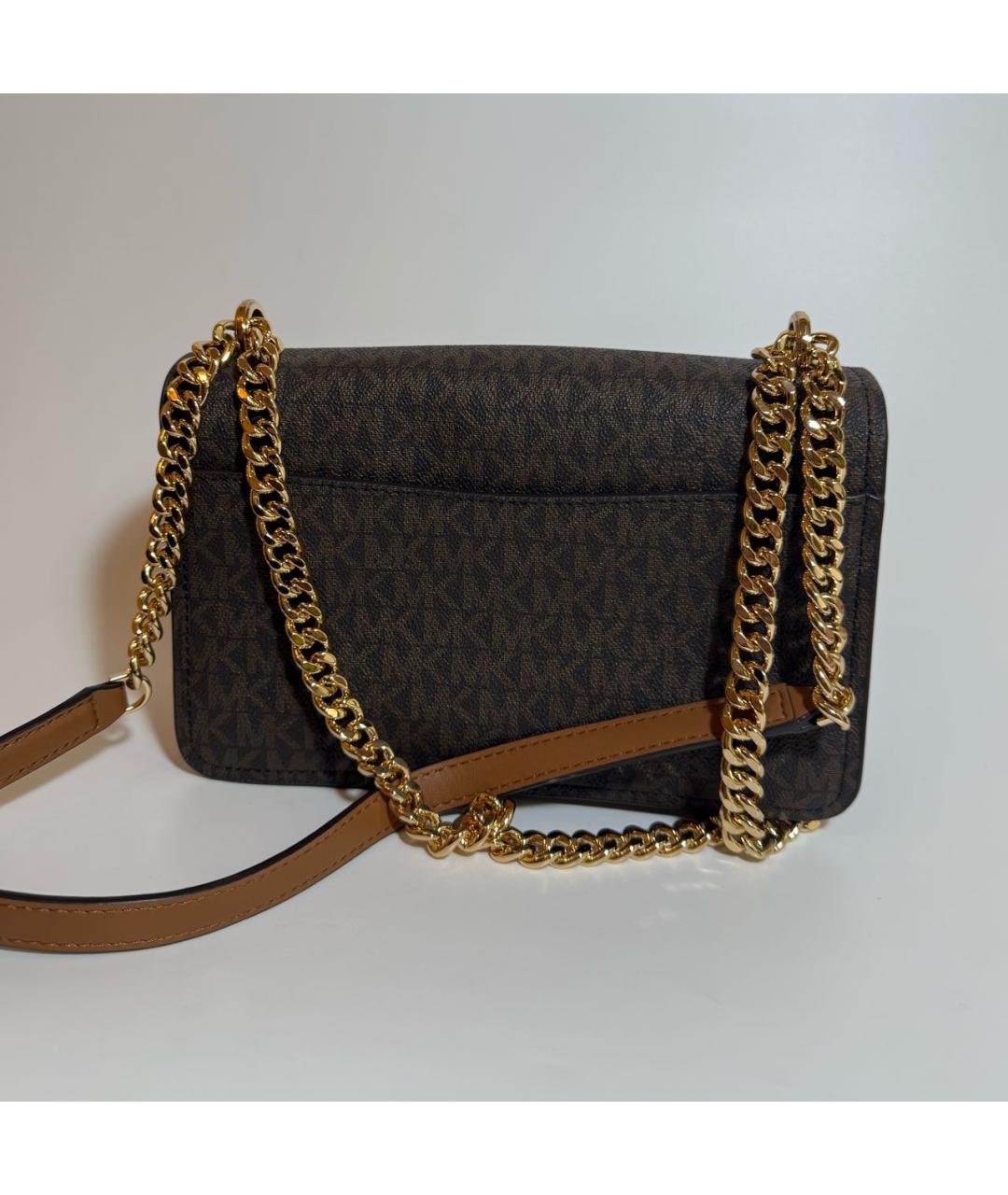 MICHAEL KORS Коричневая кожаная сумка через плечо, фото 3