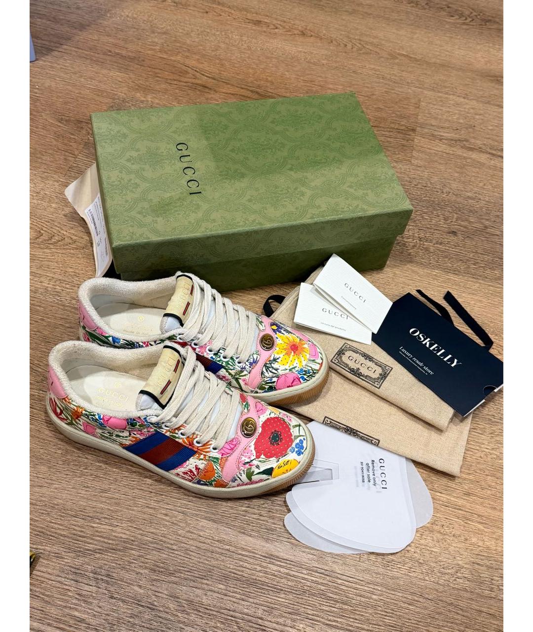 GUCCI Мульти кожаные кеды, фото 7