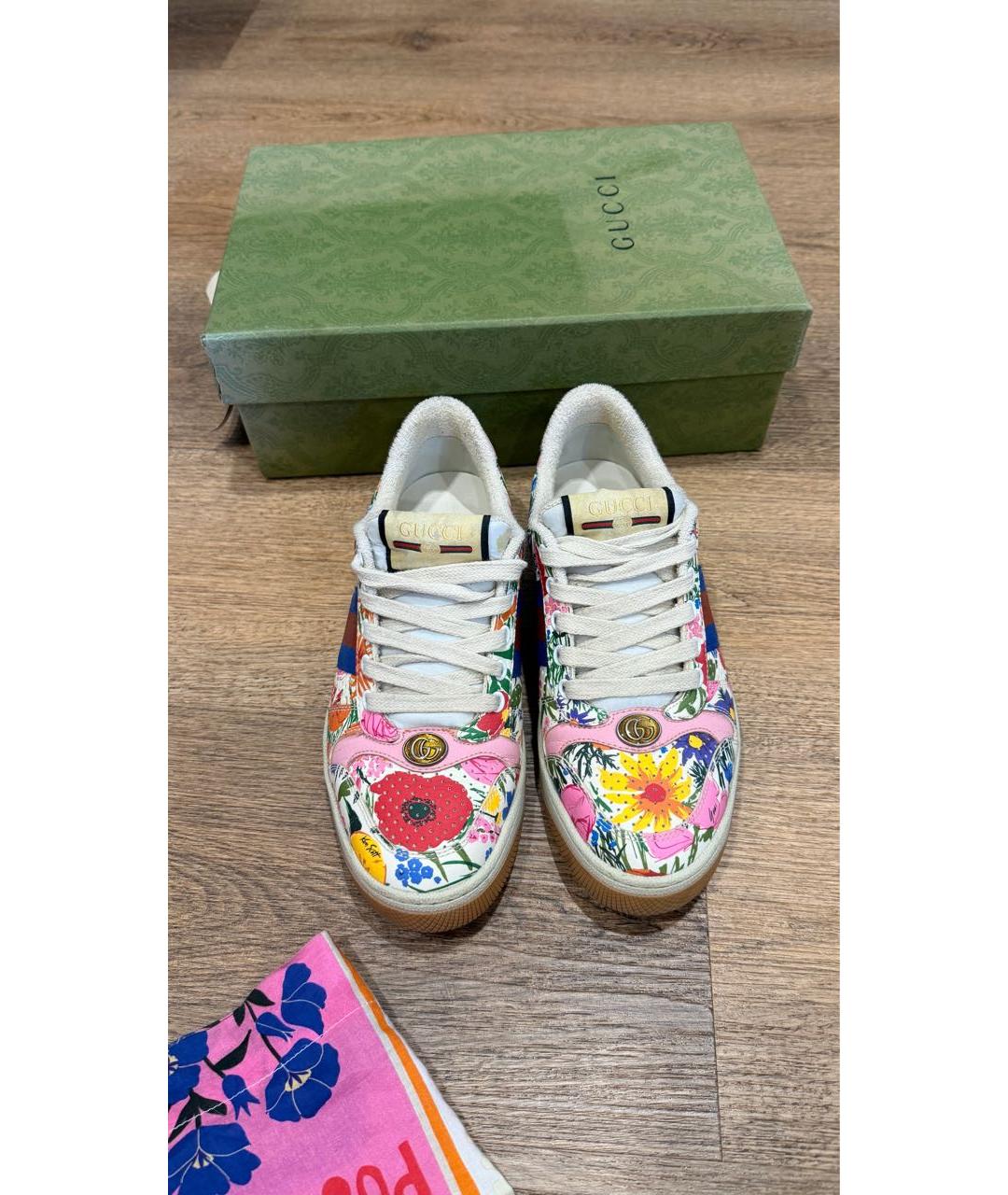 GUCCI Мульти кожаные кеды, фото 2