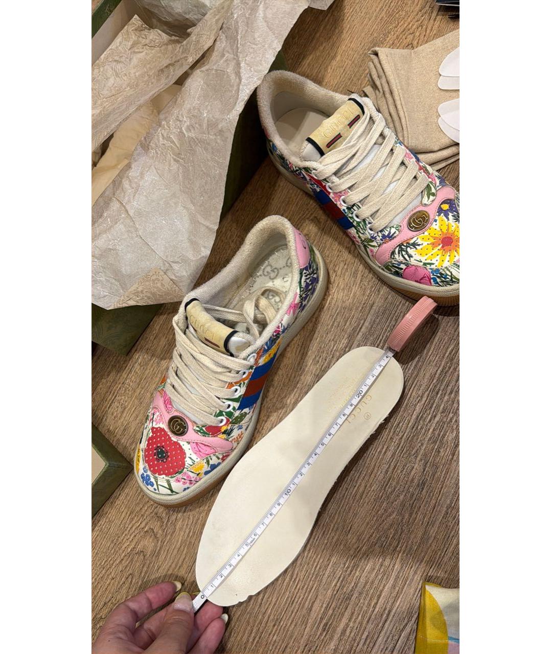 GUCCI Мульти кожаные кеды, фото 3