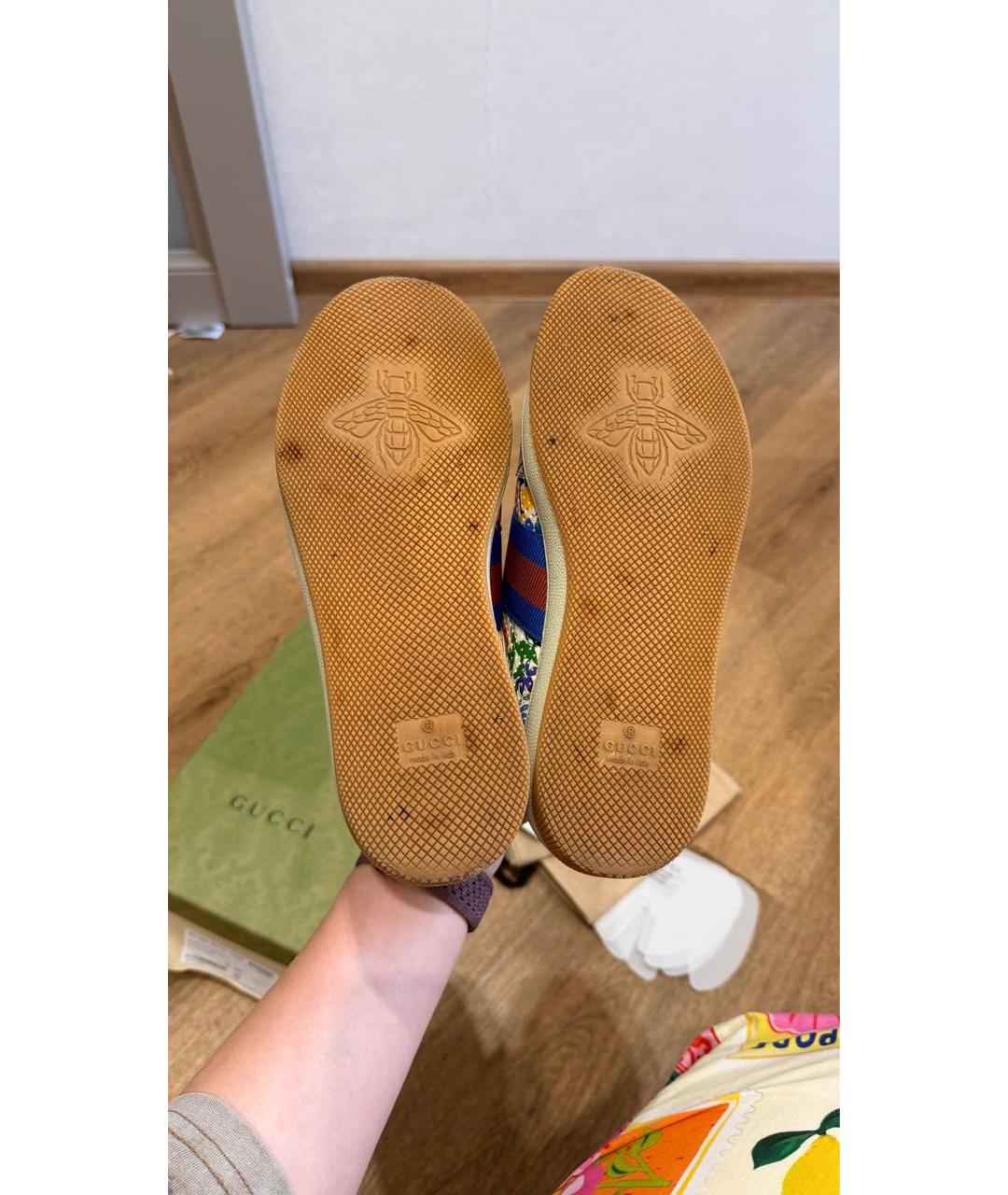 GUCCI Мульти кожаные кеды, фото 4