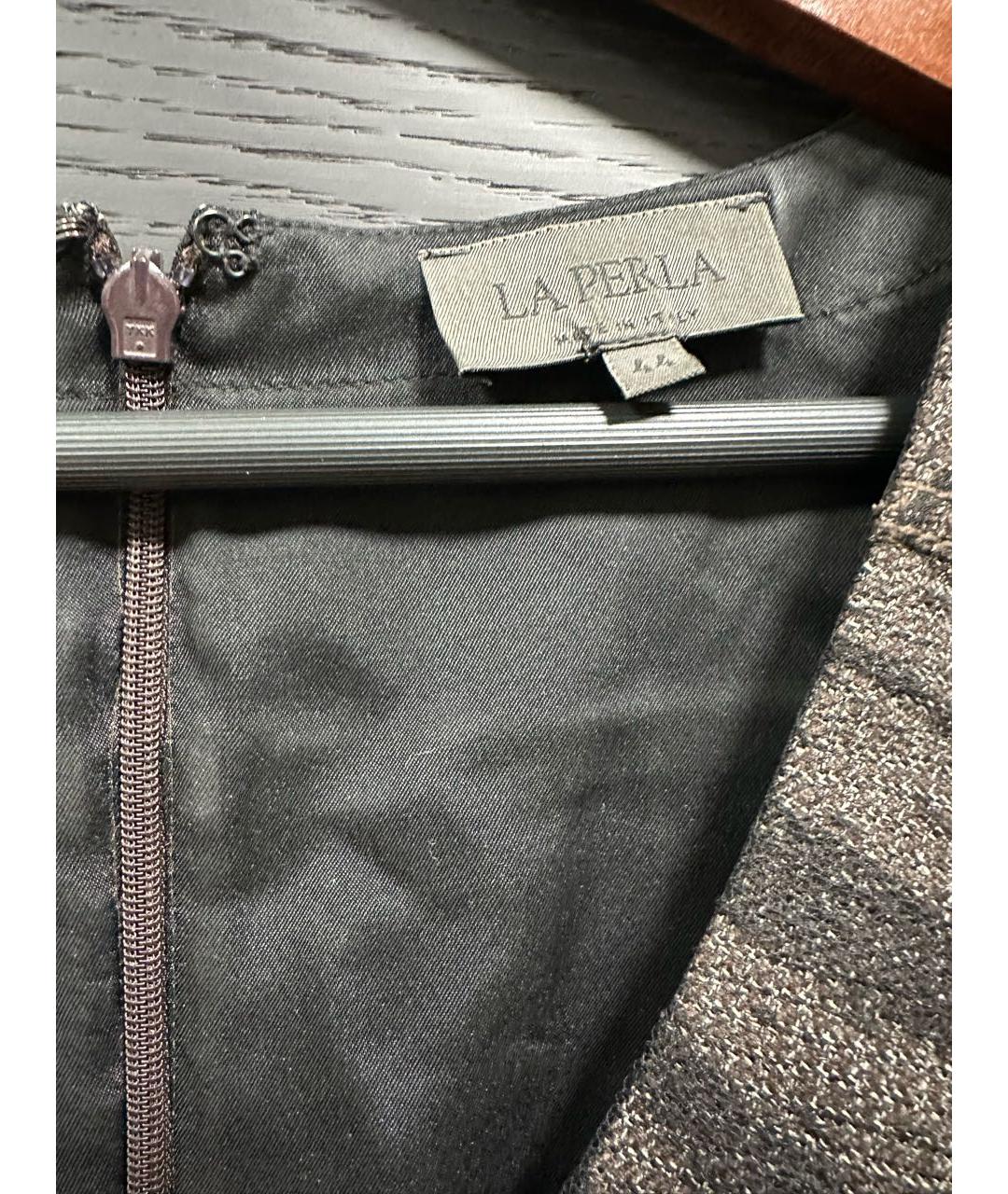 LA PERLA Антрацитовое шерстяное повседневное платье, фото 3