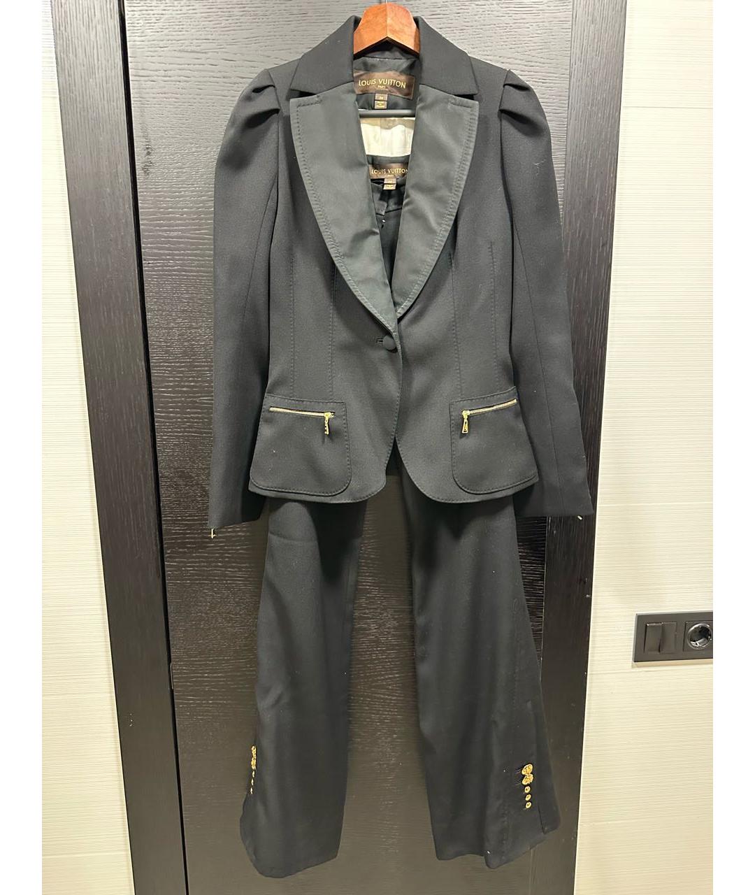 LOUIS VUITTON Черный шерстяной костюм с брюками, фото 9