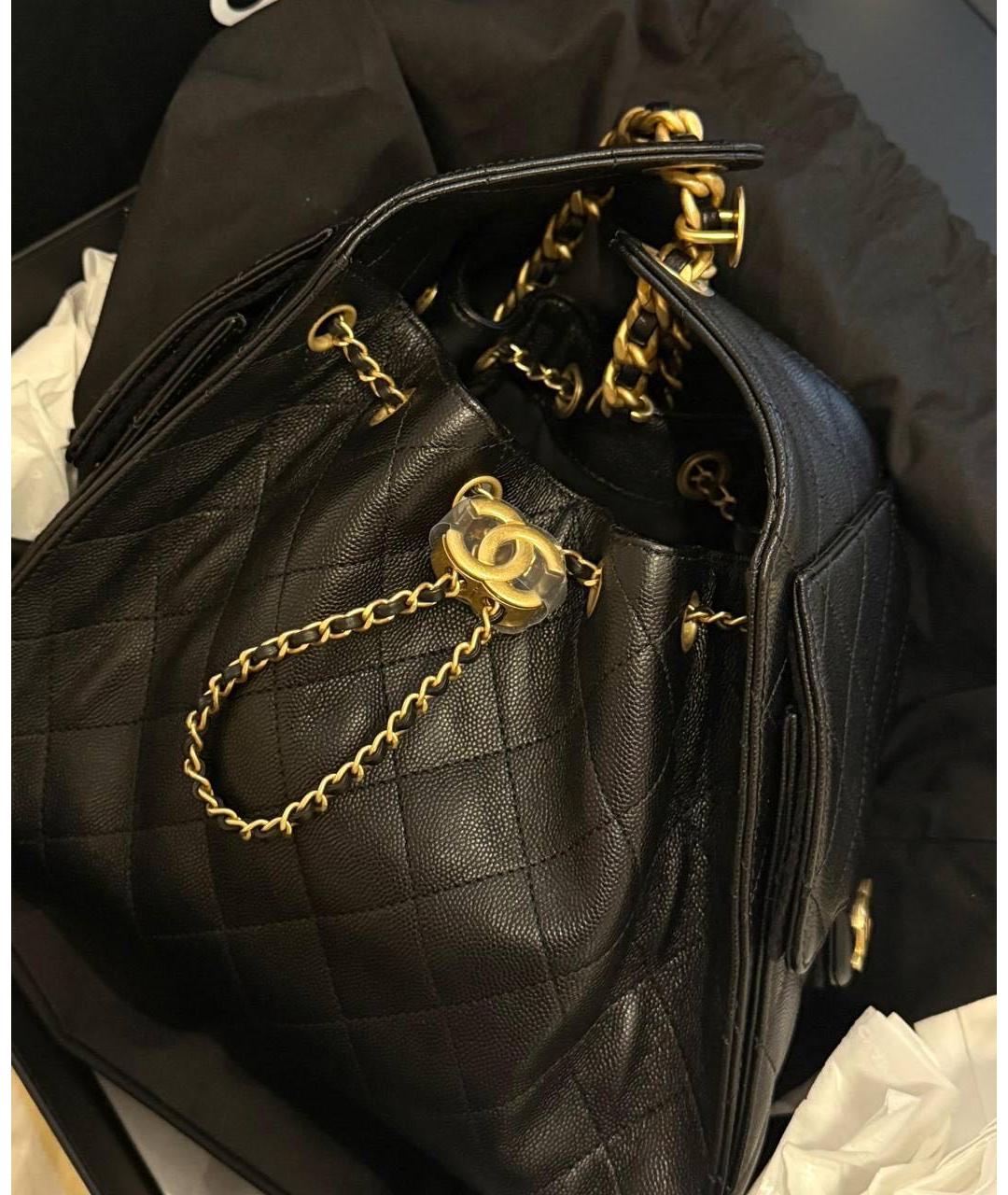CHANEL Черная кожаная сумка через плечо, фото 3