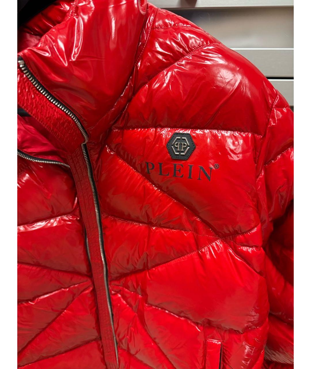 PHILIPP PLEIN Красная полиамидовая куртка, фото 3