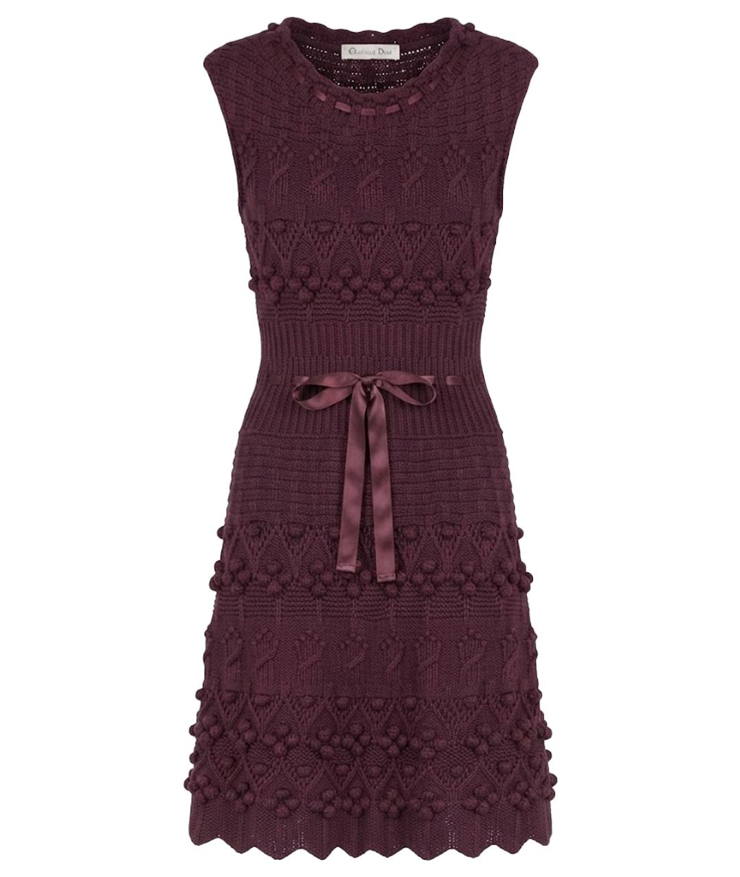 CHRISTIAN DIOR Бордовое кашемировое повседневное платье, фото 1