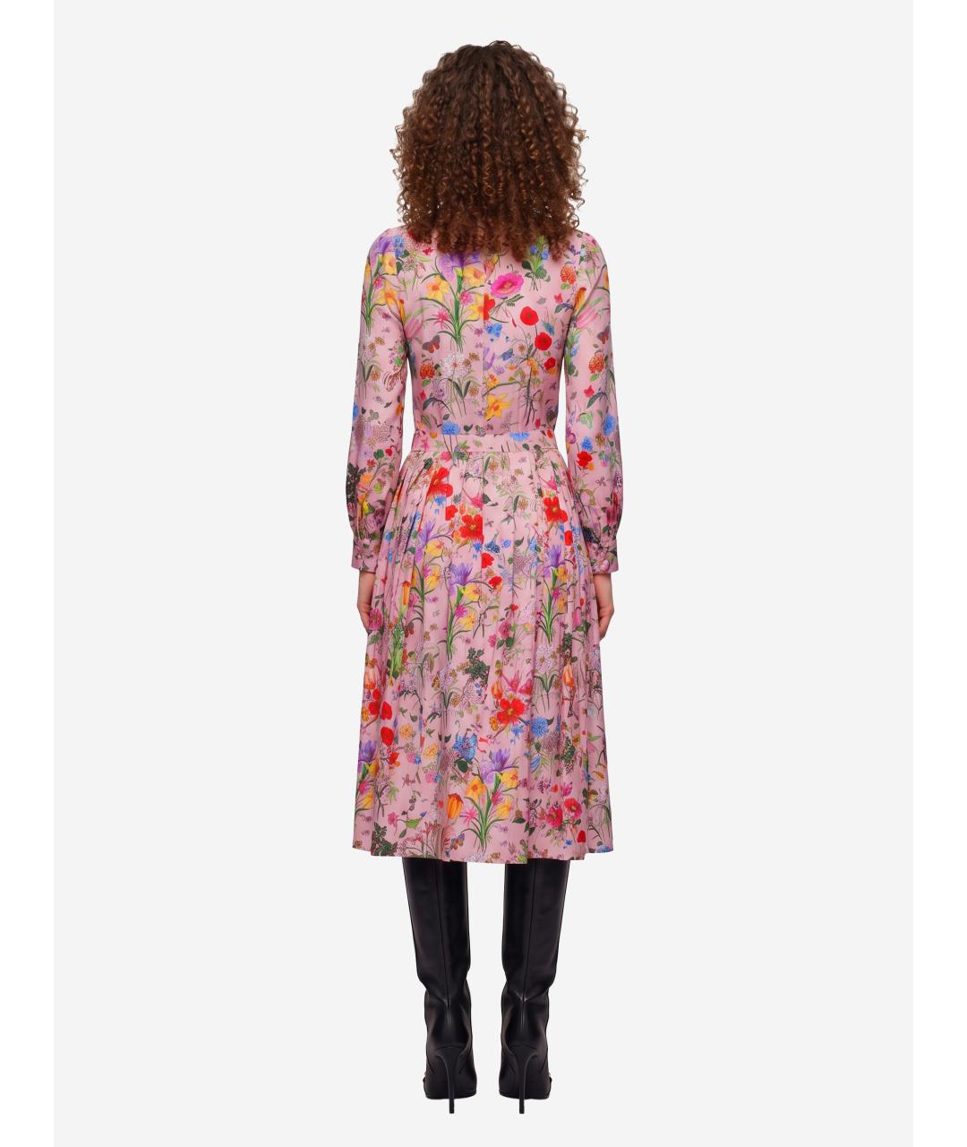 GUCCI Мульти шелковое повседневное платье, фото 4
