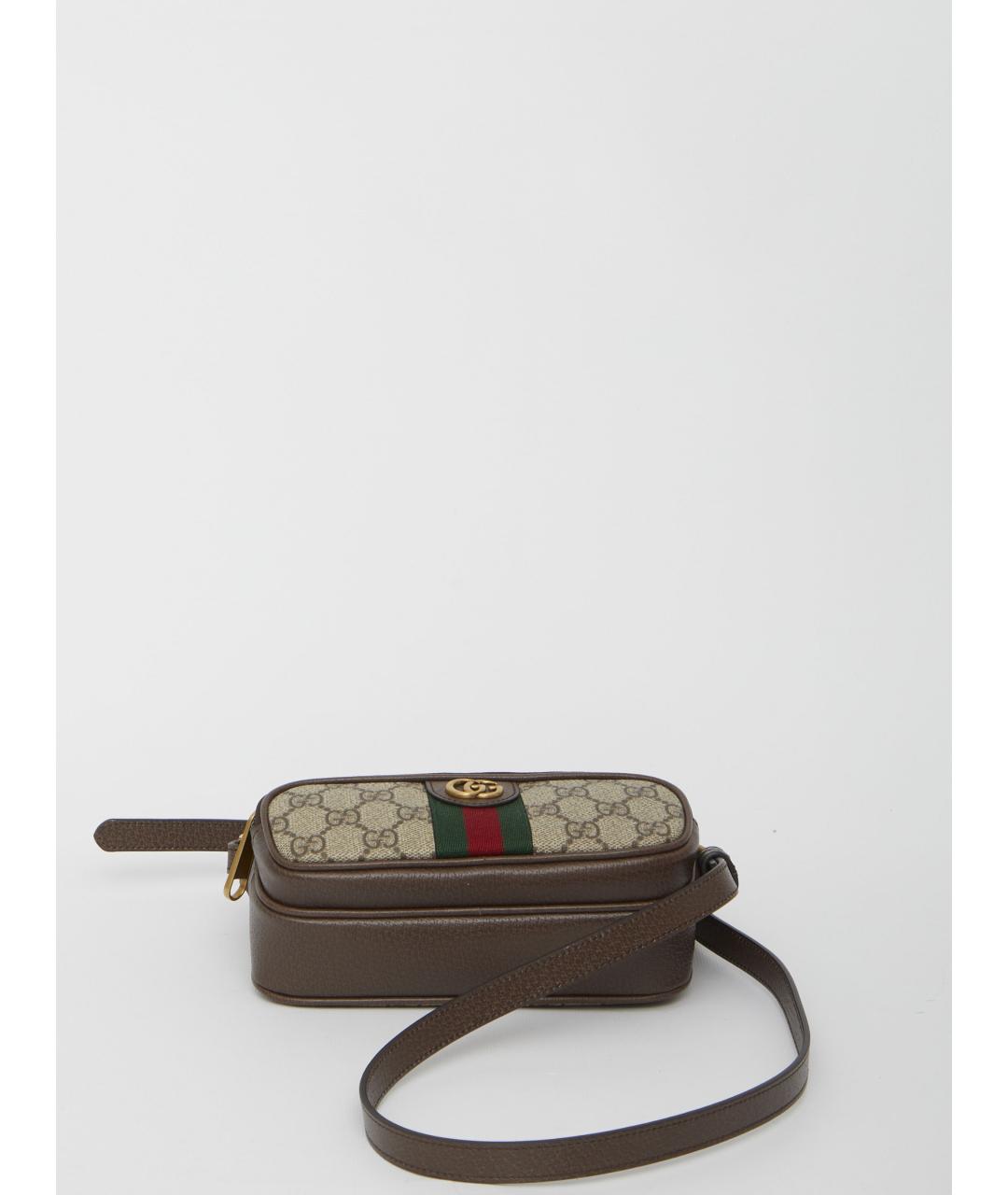 GUCCI Бежевая сумка на плечо из канвы, фото 4