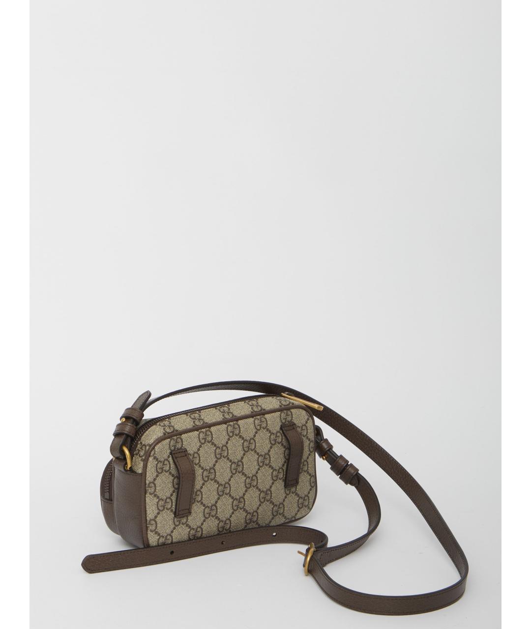 GUCCI Бежевая сумка на плечо из канвы, фото 3