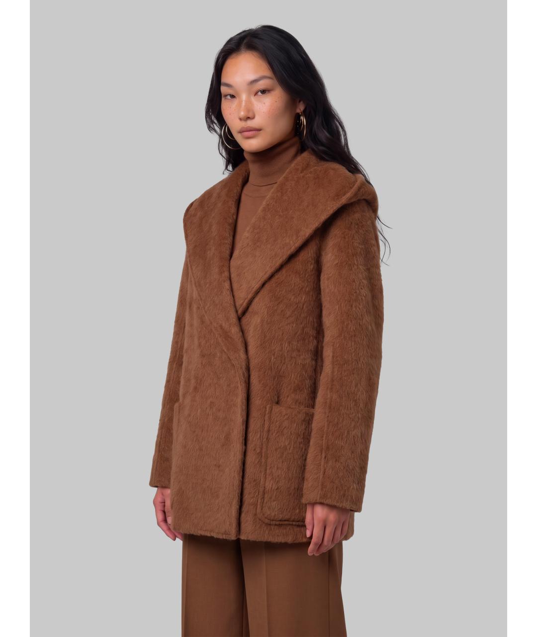 MAX MARA Коричневое шерстяное пальто, фото 2