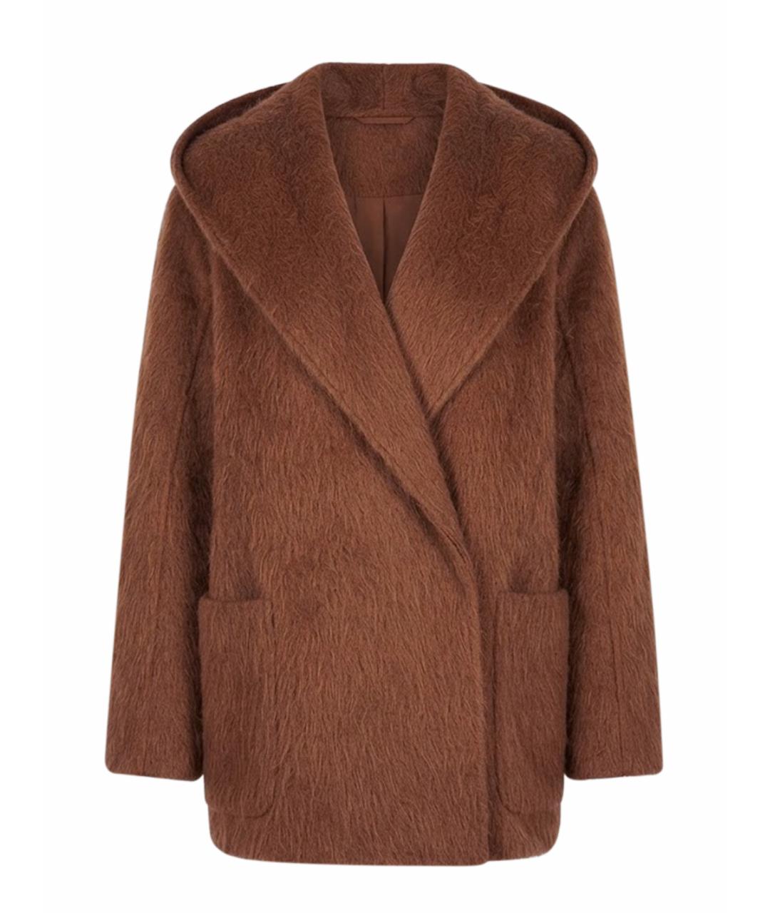 MAX MARA Коричневое шерстяное пальто, фото 1