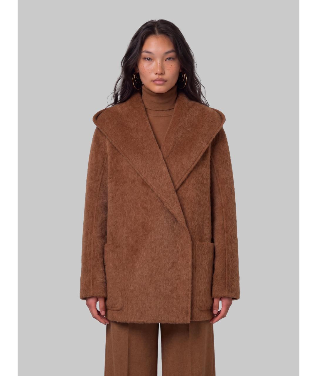 MAX MARA Коричневое шерстяное пальто, фото 4