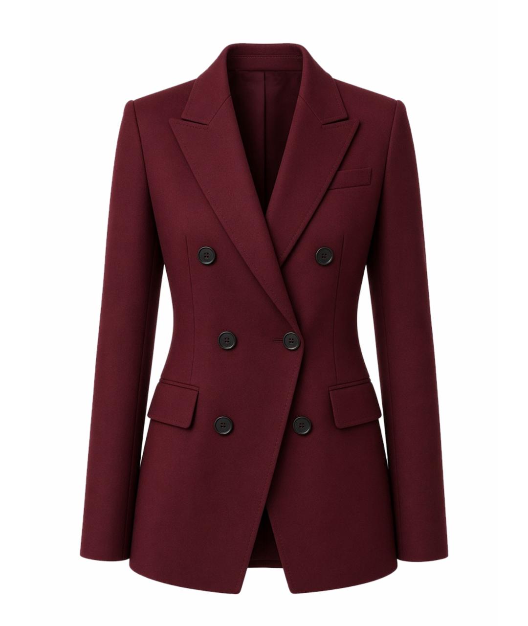 MAX MARA Бордовый шерстяной жакет/пиджак, фото 1