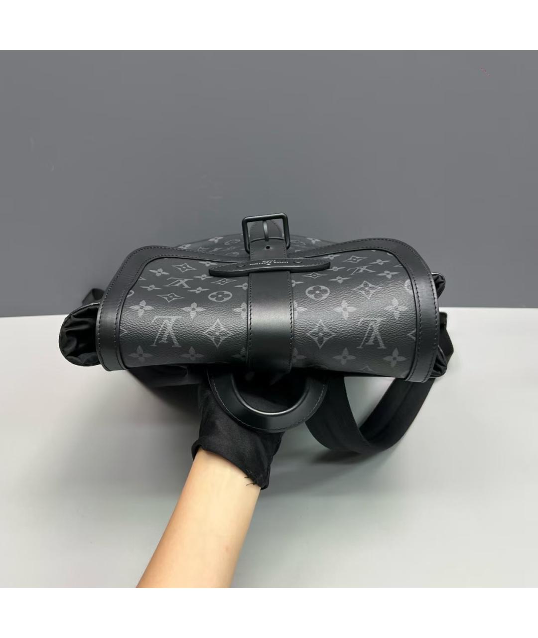 LOUIS VUITTON Черный рюкзак из канвы, фото 4