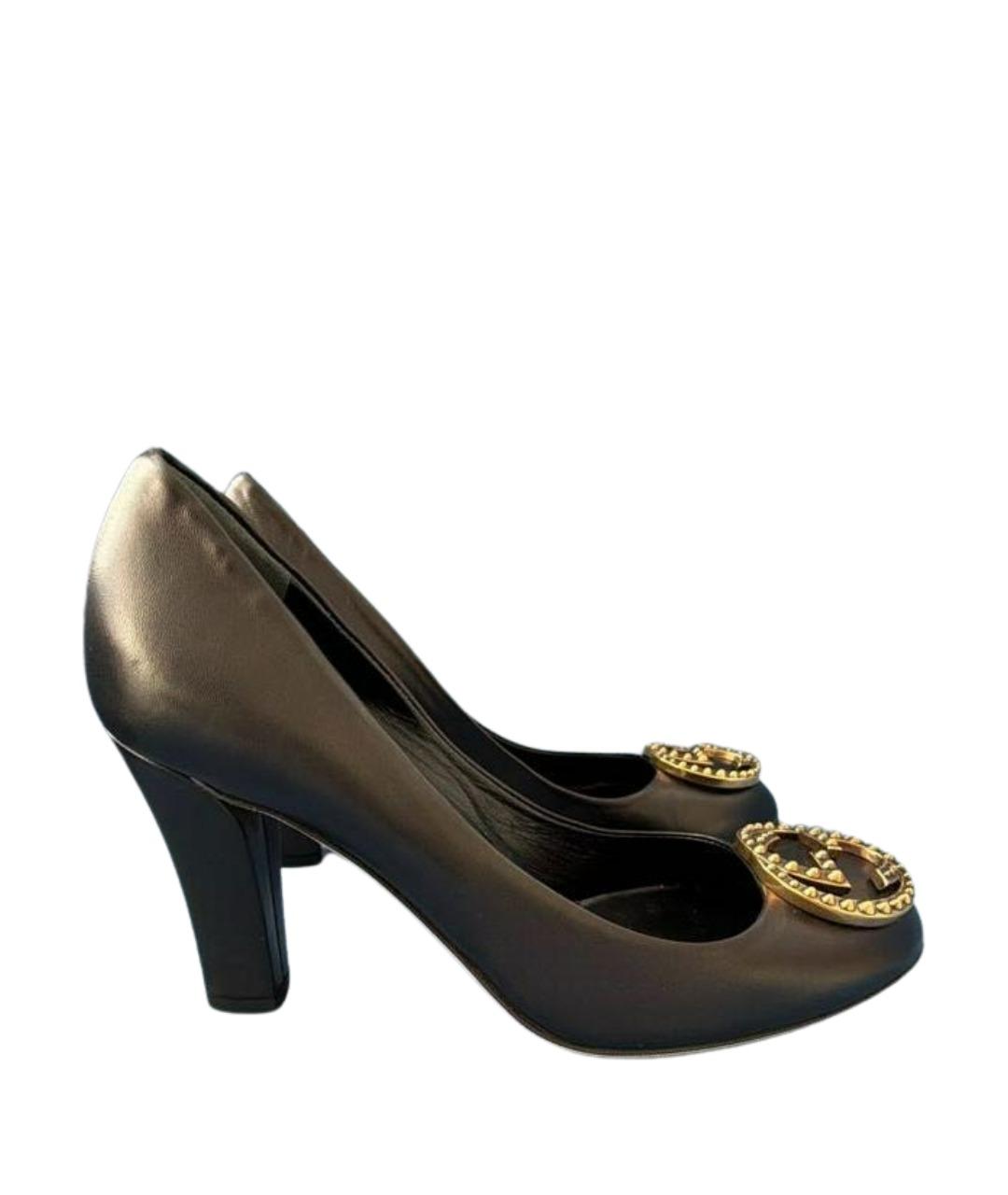 GUCCI Черные кожаные туфли, фото 1